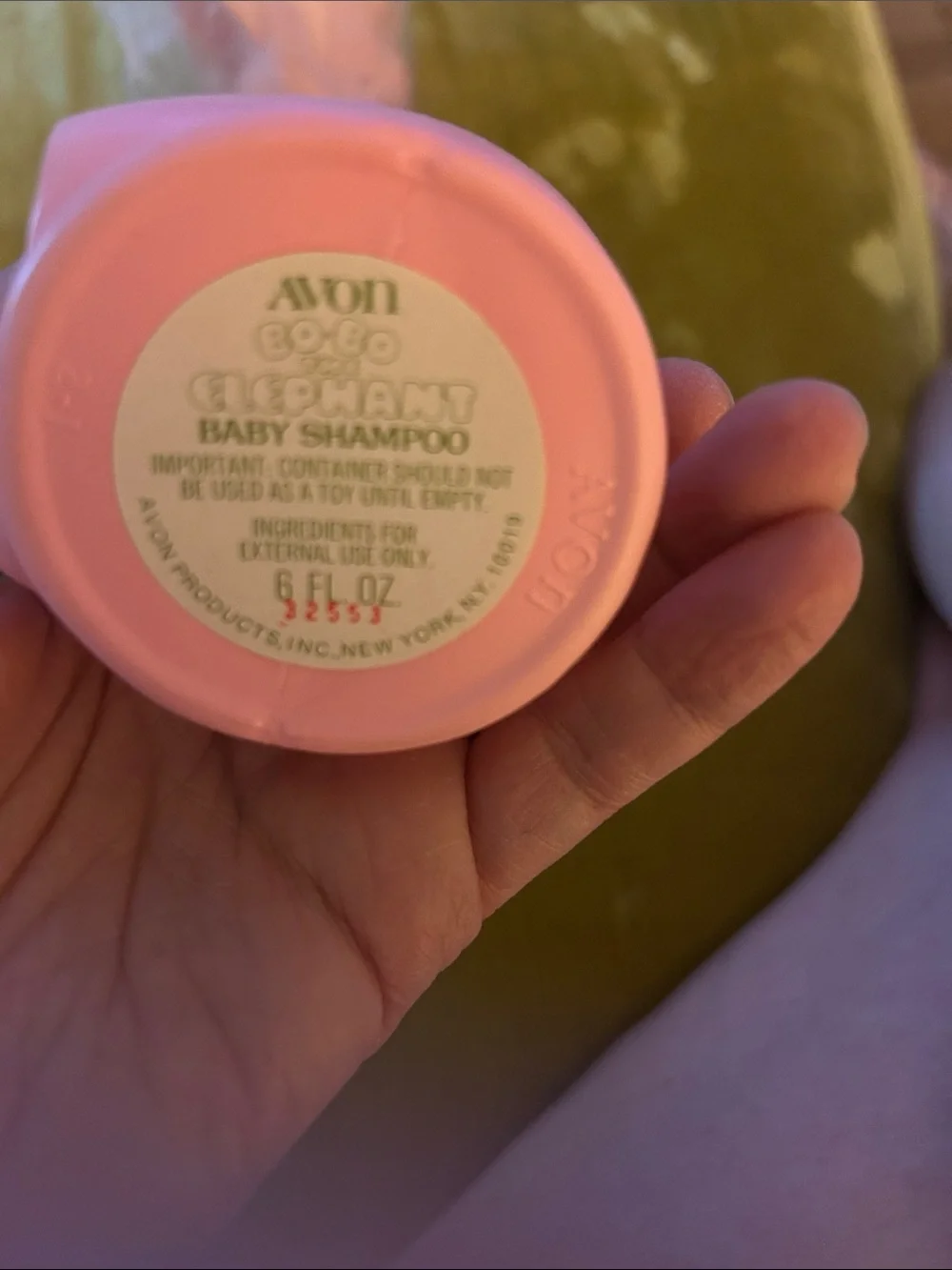 vintage avon pink elephant bubble bath nip